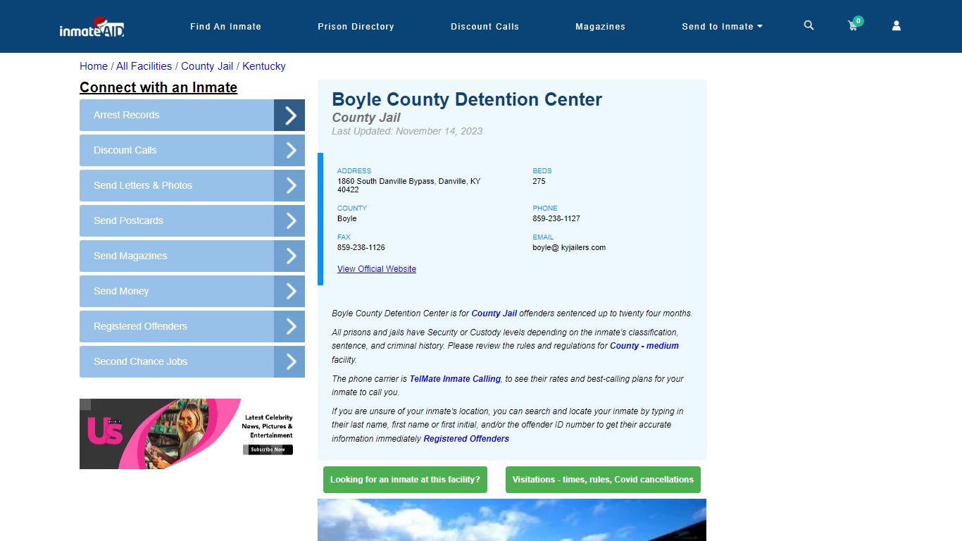 Boyle County Detention Center - Inmate Locator - Danville, KY